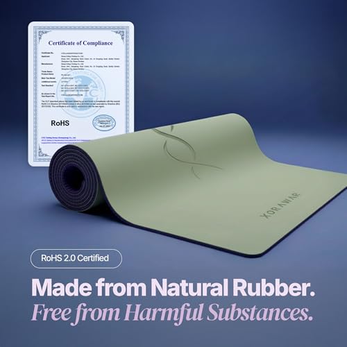 Natural Rubber Workout Mat with Bag | Thick Rubber mat 4.5 mm | Non Slip Yoga Mat Non Slip| Gym Mats for Home Gym Floor Mat, Home Exercise Mats for Home Workout Accessories, Fitness Mat, Workout Mats for Home Gym, Yoga Matt, Stretching Mat, Thick Exercise