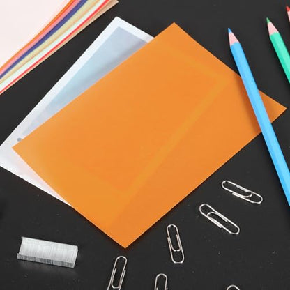 PATIKIL 100 Sheets Vellum Paper 4x6 Orange | Vellum Paper Printable Translucent Paper 100GSM for Invitations Printing - color: Orange