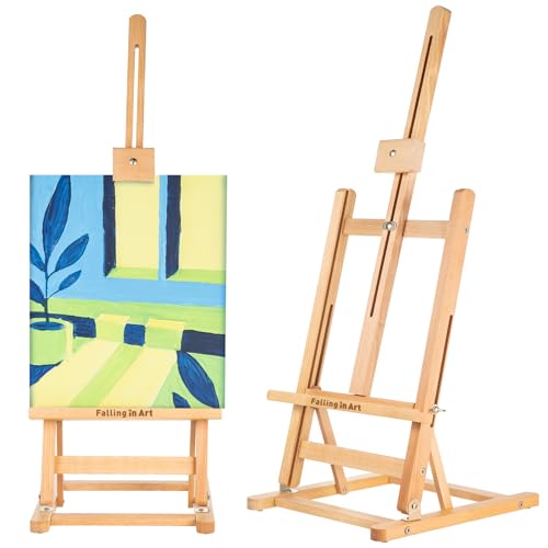 Falling in Art Basic H-Frame Tabletop Easel, Holding Canvas up to 24" High | Adjustable Beechwood Desktop Easel, Portable Painting Easel Stand for Beginners and Artists - style: 31'' H