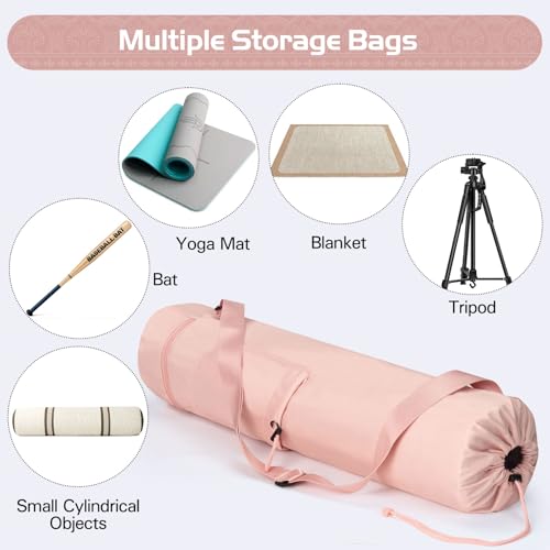 Yoga Mat Bag, Yoga Bag with Adjustable Strap and Pockets - color: Beige