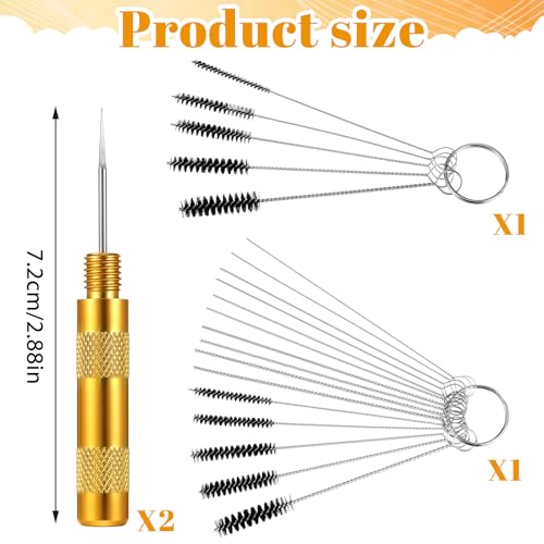 Airbrush Cleaning Kit,Airbrush Cleaner for Spray Paint,Multi-Purpose Straw Cleaner Brushes Sets,Airbrush Accessories with 10 Cleaning Needles,10 Cleaning Brushes and 2 Sharp Pick Needle