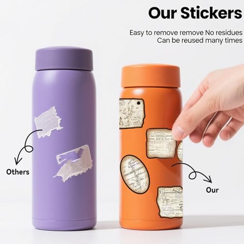200 Pcs Vintage Scrapbook Journaling Stickers Antique Map Floral Style | for Adults & Teens, Junk Journal, Bullet Planners, Diaries, Collages & DIY Crafts - style: Retro