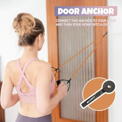 RitFit Single Resistance Bands with Handles Door Anchor for Home Gym - size: 10-15lbs