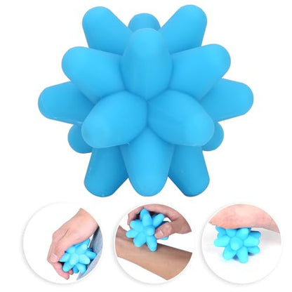 Dioche Spiky Massage Balls, 2 Colors Acupoint Physical Massage Balls, Lacrosse Ball Roller Set Perfect for Foot Massage, Deep Tissue Massage, Trigger Point (Blue)