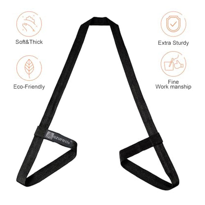 A AZURELIFE [MAT NOT Included] Yoga Mat Sling, Yoga Mat Straps for Carrying, Easy-Cinch Yoga Mat Holder Strap - color: #2-black