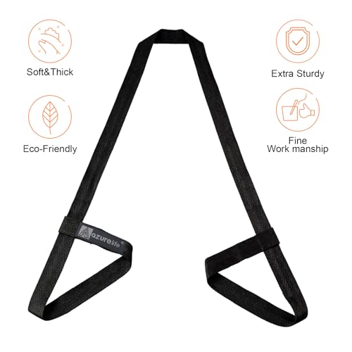 A AZURELIFE [MAT NOT Included] Yoga Mat Sling, Yoga Mat Straps for Carrying, Easy-Cinch Yoga Mat Holder Strap - color: #2-black