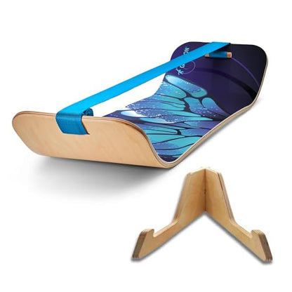 GIBBON SlackBoard, Balance Board Kids & Adults, Slackline Balance Trainer - color: Butterfly with Stand