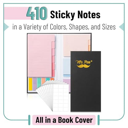 Mr. Pen- Sticky Notes Set, 410 Pack, Ruled | Dotted & Blank Notes with 150 Index Tabs, Divider Sticky Pads for Bible Study, Office, School, Planning - color: Pastel Macaron, size: 1 Set