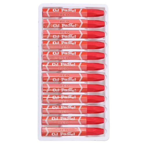 PATIKIL Red Oil Pastels, 48Pcs Soft Oil Crayons Pastels Stick Vibrant and Creamy Art Supplies Bulk for Artists Beginners Art Painting Drawing Blending Graffiti Gallery - color: Red
