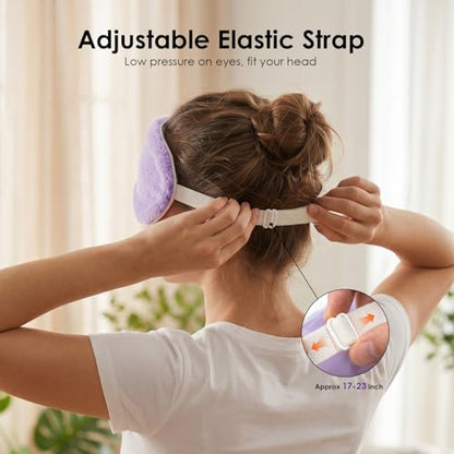 MORLIDEN Heated Eye Mask for Dry Eyes & Stye - Microwavable Warm Compress | For Blepharitis, Chalazion, MGD-Lightweight, No Heavy Pressure-Reusable Moist Heat Mask with Natural Flaxseed (Purple) - color: Purple