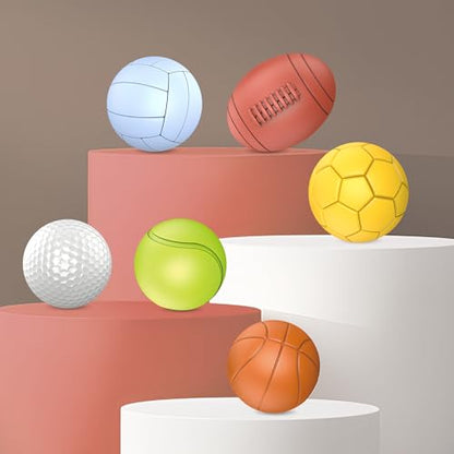 Baby Sensory Balls, Soft Rubber Balls for Toddlers 1-3, Montessori Sensory Bath Toys 6 to 12 Months, Kids Soccer Ball, Sport & Outdoors Baby Ball, 6 Rubber Soft Toys for Kids - style: Baby Sport Balls