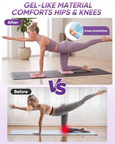 2-4 Pack Yoga Knee Pads, TPE Cushion for Pilates Exercise - color: Pink