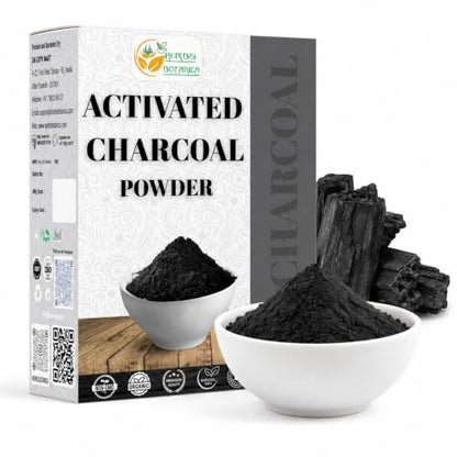 Herbs Botanica Activated Charcoal Powder, Food Grade, 2 oz | Bamboo charcoal powder for baking, soap making, face masks, and DIY skincare.