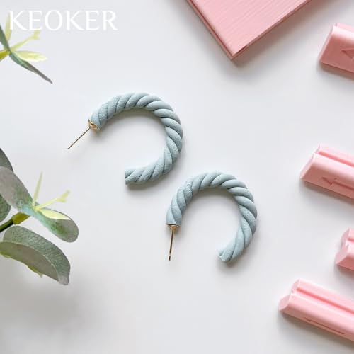 Keoker Clay Tube Hoop Roller Guide, Clay Rolling Strip Shape Maker, Polymer Clay Snake Maker, Polymer Clay Earring Tools - color: Pink