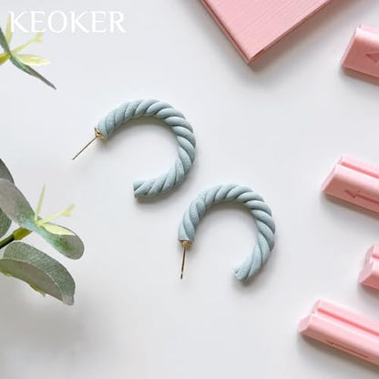 Keoker Clay Tube Hoop Roller Guide, Clay Rolling Strip Shape Maker, Polymer Clay Snake Maker, Polymer Clay Earring Tools - color: Pink