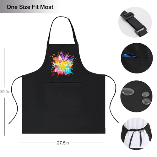 Aprons for Painting with Pockets, Adjustable Artist Smocks for Women Men, Gifts for Artists, Art Teachers, Painters