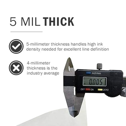 Screen Print Direct® Waterproof Inkjet Film Sheets (8.5 x 11" - 100 Sheets) | Transparency Film for Silk Screen Printing, Inkjet Film Sheets for Screen Printers (8.5" x 11" - 100 Sheets) - size: 8.5x11 - 100 sheets