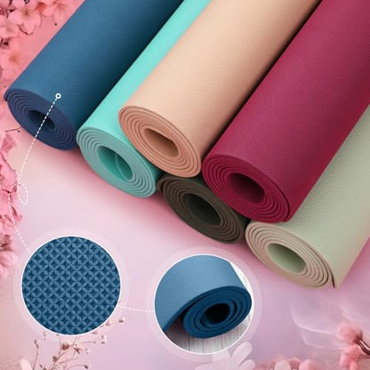 Timgle 6 Pack Yoga Mats Bulk 68x24 Inches Non Slip 4 mm Thick - color: Classic Color