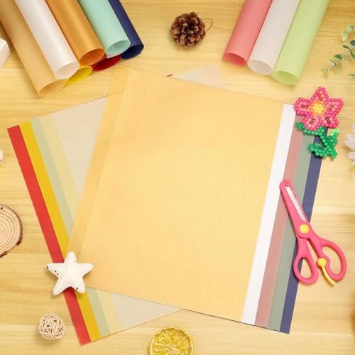 70 Pcs Colored Vellum Translucent Paper 8.5 x 11 inches Tracing Vellum Paper for Greeting Card Invitation Overlays, Sketching Crafting Scrapbooking, Journaling, Lanterns Making - color: Multicolor