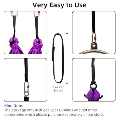 Aerial Yoga O Sling Straps, SGS Certified Trapeze Loop 2PCS - size: 40cm
