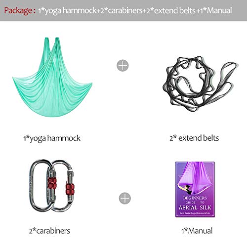 Aerial Yoga Hammock L:5M W:2.8M 5.5 Yards Aerial Pilates Silk Yoga Swing Set with 2000 Ibs Load Include Daisy Chain, Pose Guide - color: Wine Red