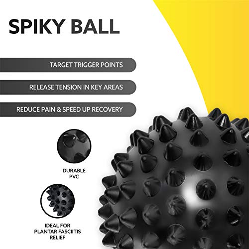 3DActive Massage Ball Set for Deep Tissue Massage, Trigger Point Therapy, Mobility & Muscle Recovery, Set of 3 Massage Balls with Carry Bag - Black, Grey, Blue
