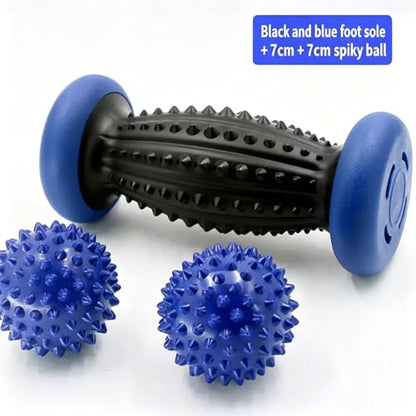 3 in 1 Foot Roller for Plantar Fasciitis Pain Relief – Deep Tissue Foot Massage Kit for Arch & Heel Pain, Includes Lacrosse & Spiky Massage Ball