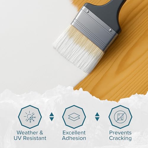 Polar Wood Primer - 84 Fl Oz - Matte White Finish - Water-Based Primer Paint for Interior & Exterior Wood Surfaces & Painted Surfaces - Strong Weather-Resistant Adhesion - Roller & Brush-On - size: 85 Fl Oz