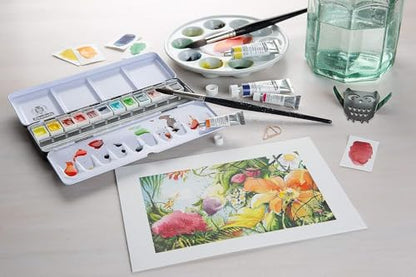 Schmincke - HORADAM® AQUARELL - Finest Artists' Watercolor Paints, 368 Chinacridon Violet, 14 368 044, 1/2 pan - color: 368 Quinacridone Violet