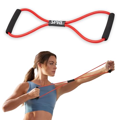 SPRI Ultra Toner Figure 8 Resistance Band with Padded Handles Great for Stretch, Exercise, Fitness Training, Yoga, Resistance Weights, Therapy, Gym or Home Workout Equipment. - size: Medium, style: Medium