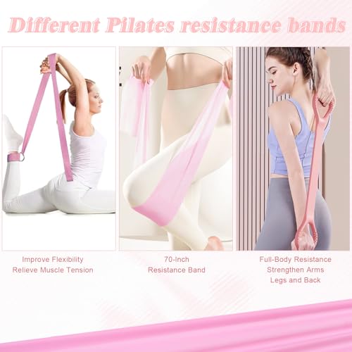 Home Pilates Essentials Kit for Women, Complete 13-in-1 Pilates Equipment Ring and Ball Set with 5 TPE Resistance Bands, Ankle Weights, 8-Shaped Pull Band, Stretch Strap and Waterproof Bag - size: 13PCS