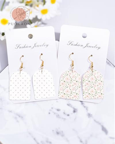 Puocaon Flower Clay Transfer Paper - Pink Green Transfer Sheets for Polymer Clay Earrings Jewlery Flower Design - color: green pink flower