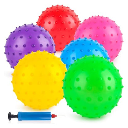 LOVEINUSA 6 PCS Bouncy Balls with Pump, 7 Inch, Multicolor
