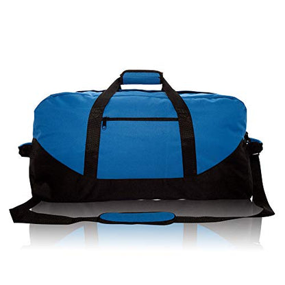 DALIX 25" Big Adventure Large Gym Sports Duffle Bag (Black Grey Navy Blue Red Camo) - color: Royal Blue