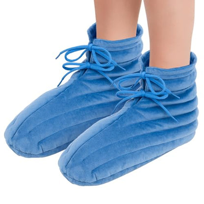 NEWGO Bundle of Microwave Heating Pad for Face and Microwave Booties Wrap Blue