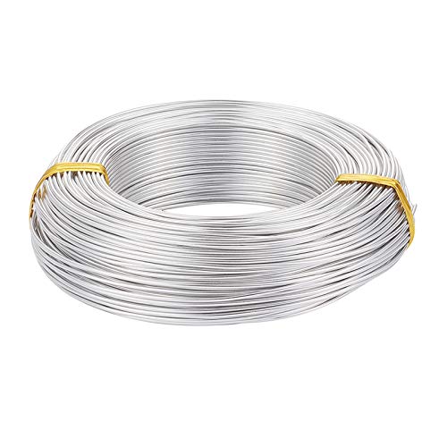 328 Feet 15 Gauge Aluminum Wire Silver Bendable Metal Craft Wire for Beading Jewelry Craft Making - color: Round-Silver, size: 1.5mm