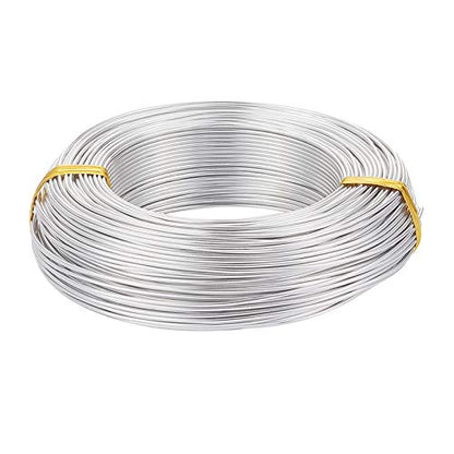 328 Feet 15 Gauge Aluminum Wire Silver Bendable Metal Craft Wire for Beading Jewelry Craft Making - color: Round-Silver, size: 1.5mm