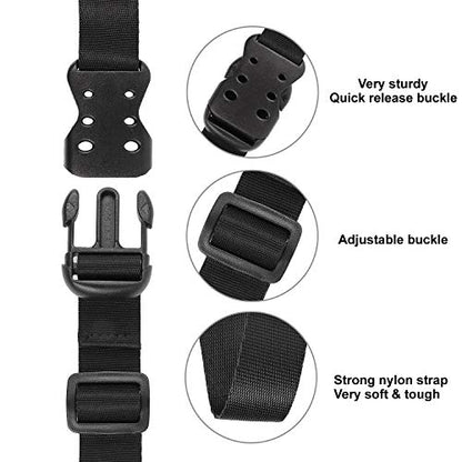 Ayaport Utility Straps with Buckle 48" Quick-Release Adjustable Nylon Straps Black 4 Pack - size: 1"x48"