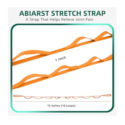 Yoga Strap Stretching Strap 10 Loops Non-Elastic Exercise Strap for Pilates, Dance Exercise Training Multi-Loop Stretching Band - color: Orange
