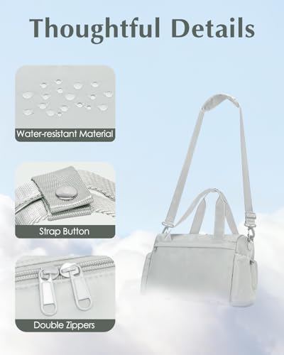 Small Gym Bag, Mini Gym Bag with Yoga Mat Holder & Wet Compartment, Gray - color: Gray