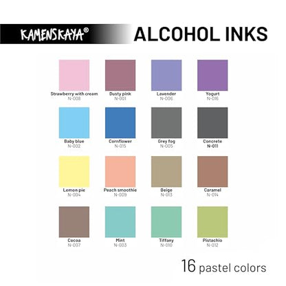 Kamenskaya Alcohol Pastel Ink Set with Blending Solution and Paper 11 x 16 in
