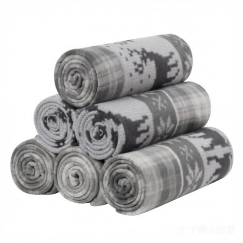 CAI TENG Fleece Blanket 6 Pack 50 X 60 Inch Christmas Blankets Throw Grey - color: Christmas Grey