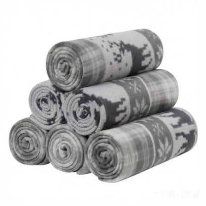 CAI TENG Fleece Blanket 6 Pack 50 X 60 Inch Christmas Blankets Throw Grey - color: Christmas Grey