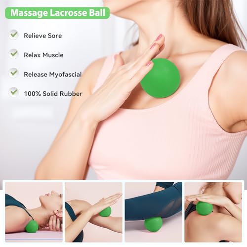 HASHMUST Pilates Ring Kit 12 PCS for Women, Home Workout Equipment with Magic Circle, Mini Exercise Ball, Resistance Bands, Massage Lacrosse, Yoga Strap, Full-Body Fitness Set for Toning & Gift - color: Green