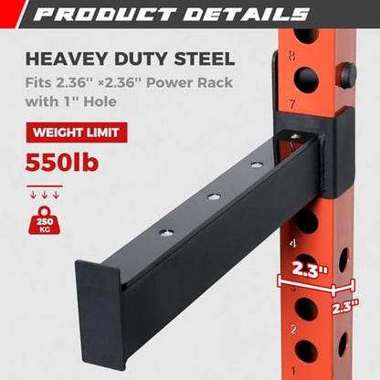 RitFit 2.36'' x 2.36'' Folding Squat Rack for Home Gym, Wall Mounted Squat Rack with Attachments - Space Saving Squat Power Rack - color: Orange, style: Folding Squat Rack with Safebar