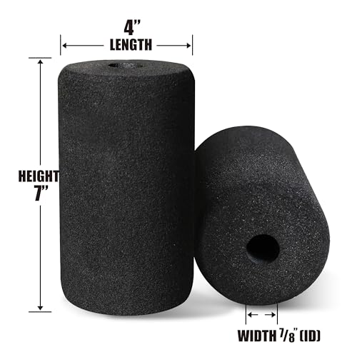 WF Athletic Supply Foam Foot Pads, Foam Roller for Gym Exercise Machines Equipment Replacements, Roller Pad for Leg Extension, PEC Deck Pads for Weight Bench, Sold by Pair (7” x 4” OD x 0.875” ID) - color: 7” X 4” Od X 0.875” Id