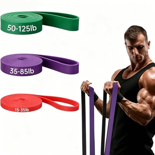 Pull Up Assistance Bands Latex Free 3 Resistance Options Loop Design for Pull Ups Strength Training Home Gym Workout - color: Red 15-35 lbs
