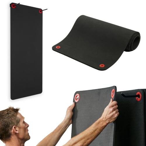 SPRI Hanging Exercise Mats for Gyms, Closed-Cell Foam Yoga & Fitness Mats with Grommets, Thick Workout Mats for Studios & Group Fitness Classes - color: 56" L x 23" W x 5/8" (Black)