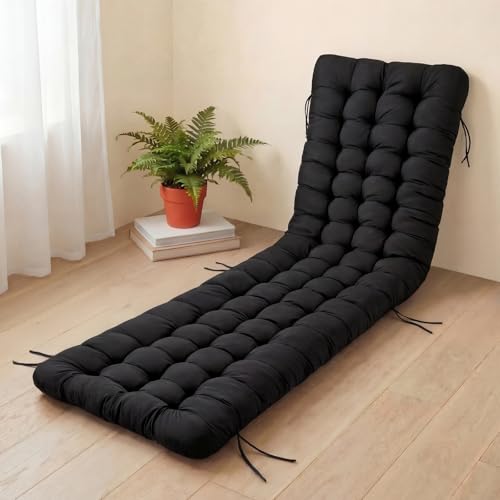 Wenqik Long Floor Cushion Large Floor Cushion with Brushed Cotton 74.8 x 27.5 x 3.15 in Jumbo Lounger Pillow for Outdoor Indoor Bay Window Meditation Yoga Reading Sleeping(Black) - color: Black