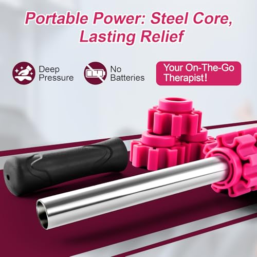 ZanLLW Muscle Roller Stick, Muscle Roller, Liposuction Massage Roller for Lymphatic Drainage, Massager Stick for Relief Muscle Soreness, Trigger Points, Help Exercise Runner Legs, Back Recovery - color: Fuscia